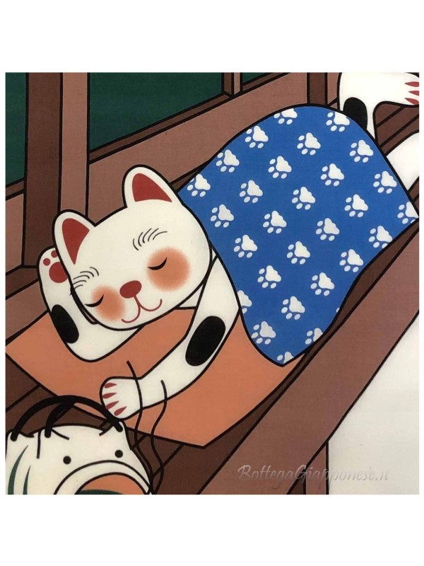 Tenugui art fuku neko nap