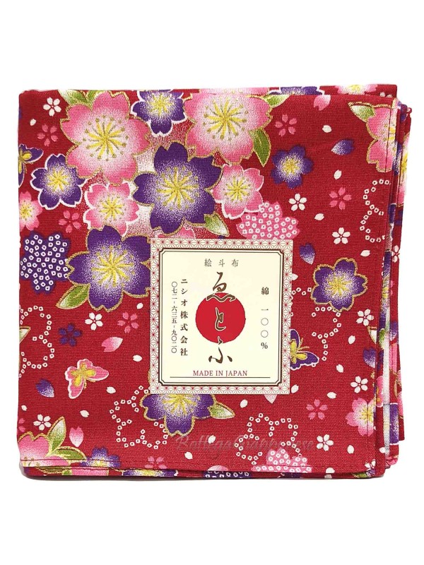 Furoshiki sakura pattern (53x53cm) red