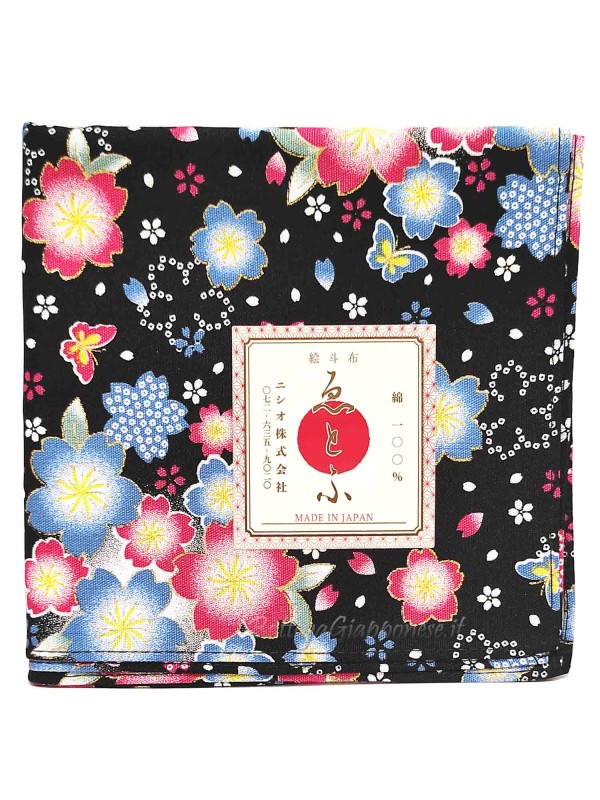 Furoshiki sakura pattern (53x53cm) black