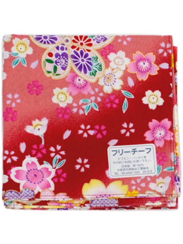 Furoshiki red sakura motif (53x53cm)