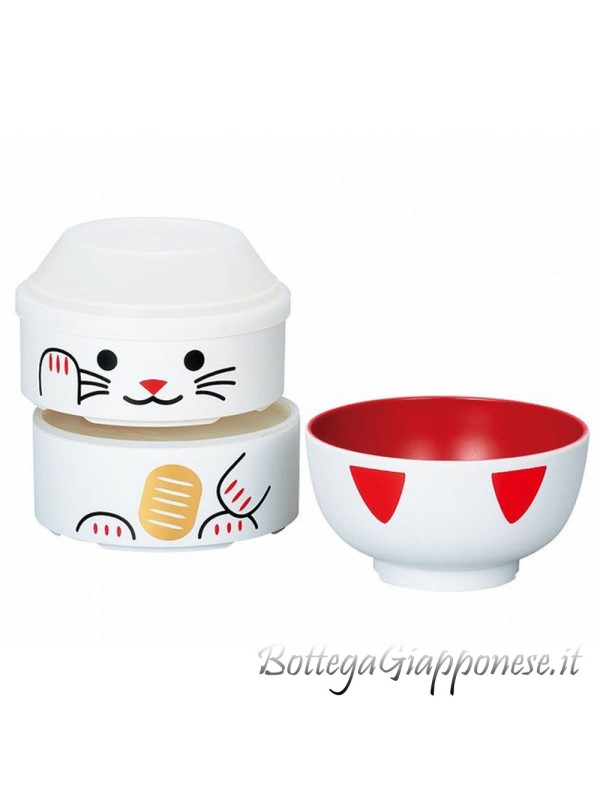 Bento maneki neko white Large