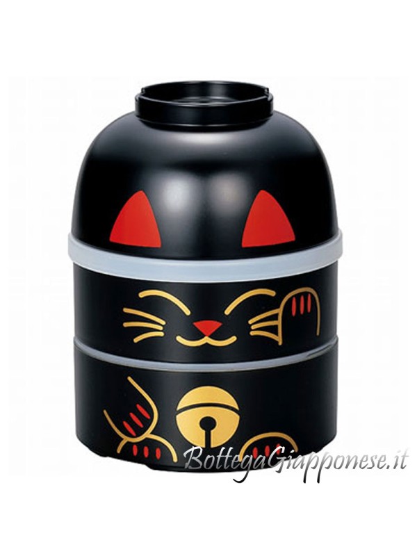 Bento maneki neko black Large