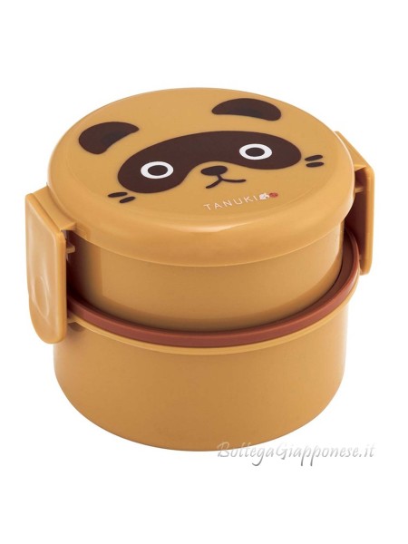 Small round bento 2 layers Tanuki