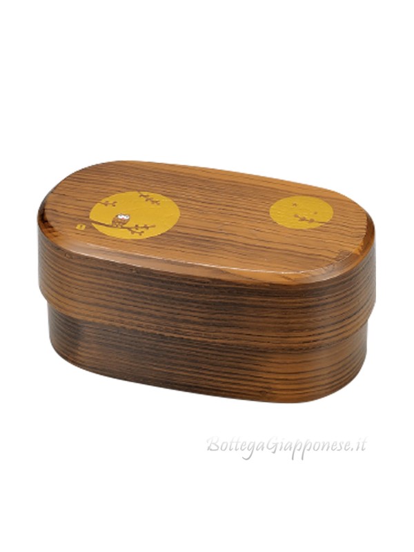 Bento box Owl wood grain