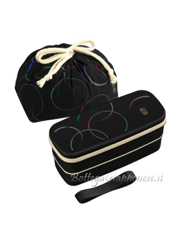 Bento with bag and chopsticks set Circles