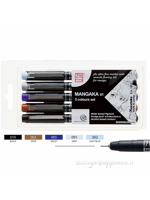 Cartoonist Zig Mangaka 5 color set Kuretate CNM-01/5V