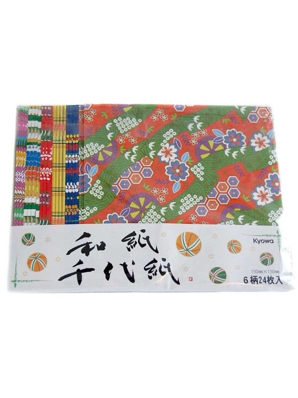 Chiyogami yuzen sheets (24 sheets) mixed