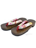 Geta Wooden Sandals with Purple Hanao (24cm)