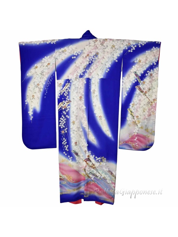 Furisode Sakura silk kimono