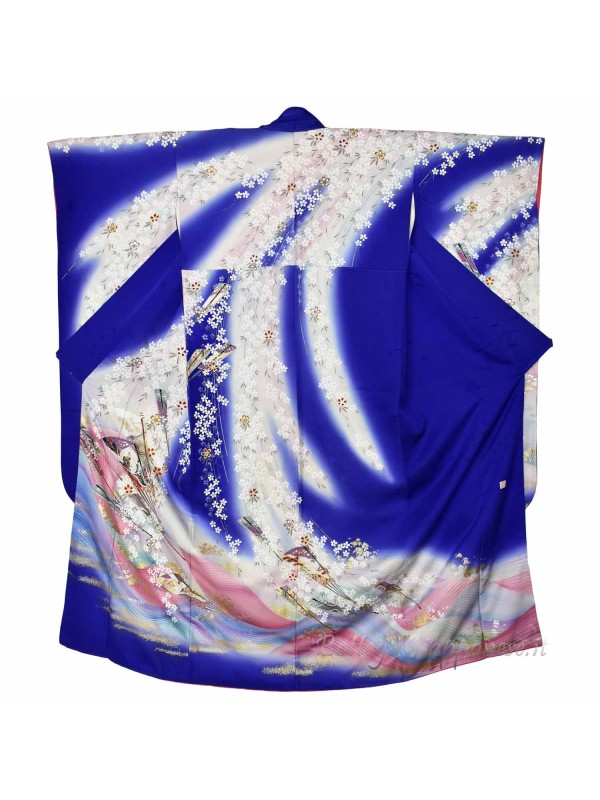 Furisode Sakura silk kimono