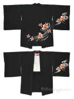 Haori painted flower silk kimono jacket