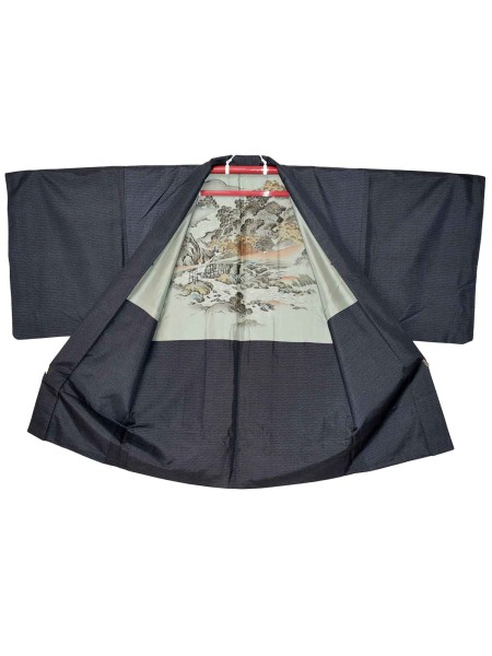 Haori jacket kimono silk mountain landscape