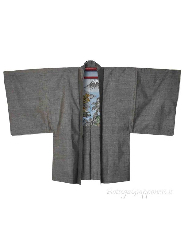 Haori jacket kimono men silk Fuji