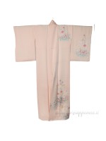 Houmongi pink damsk silk kimono