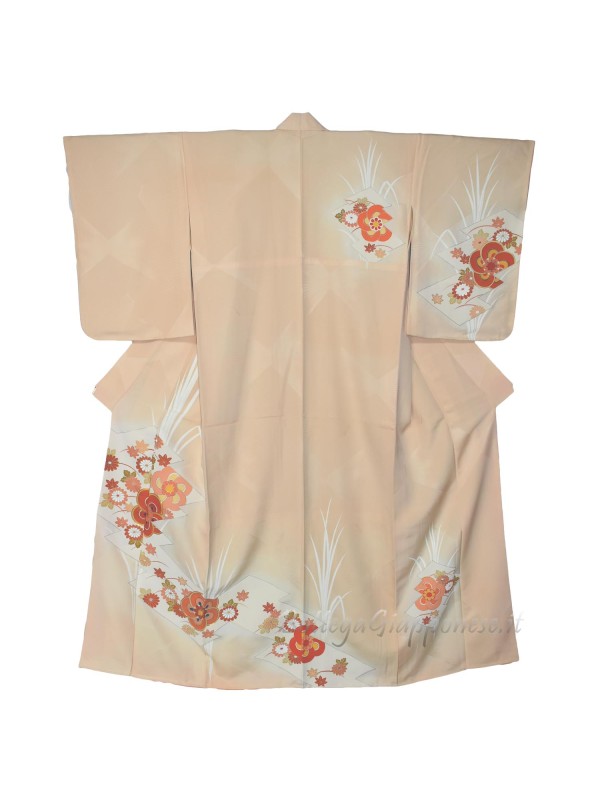 Houmongi kimono silk damask and embroidery