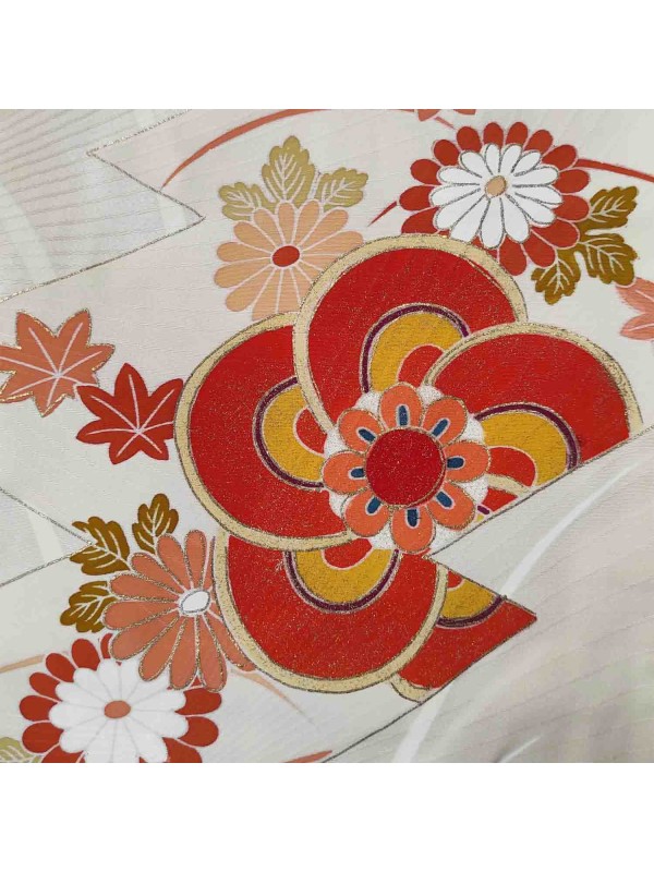 Houmongi kimono silk damask and embroidery