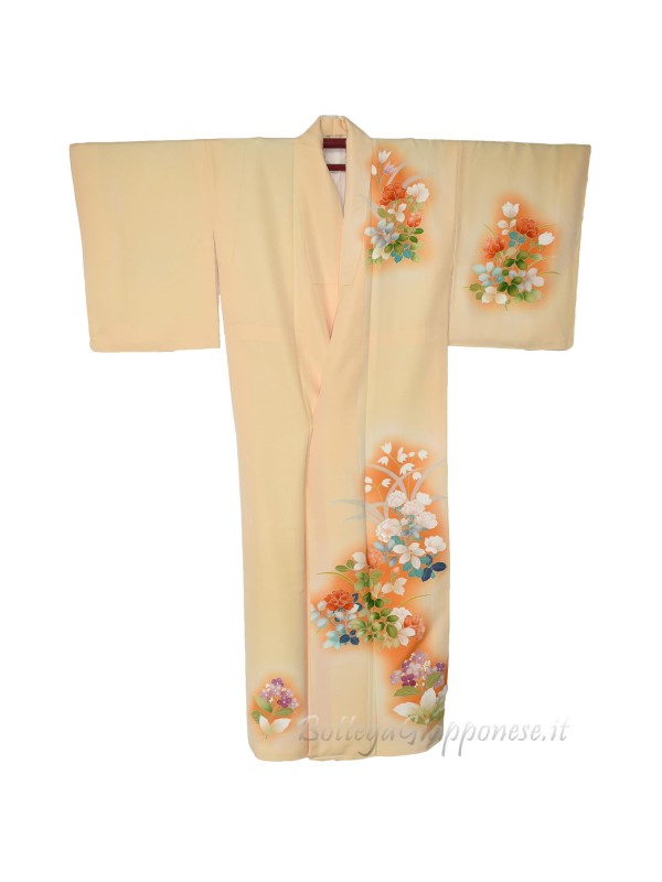 Houmongi kimono silk damask stitches