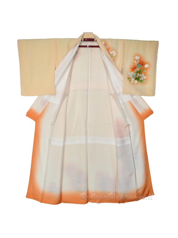 Houmongi kimono silk damask stitches