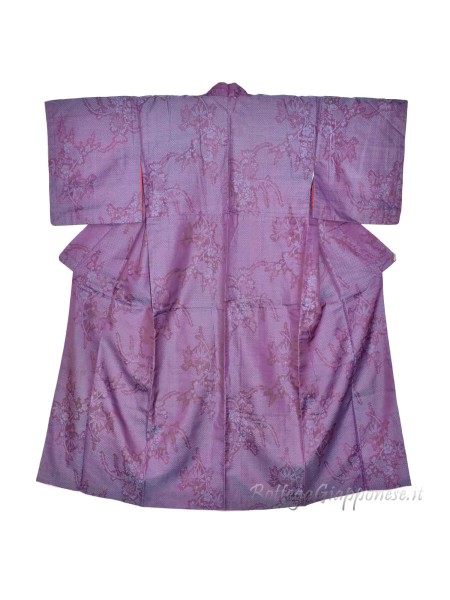 Komon iridescent lilac silk kimono