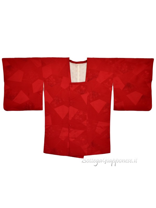 Michiyuki red damask kimono jacket