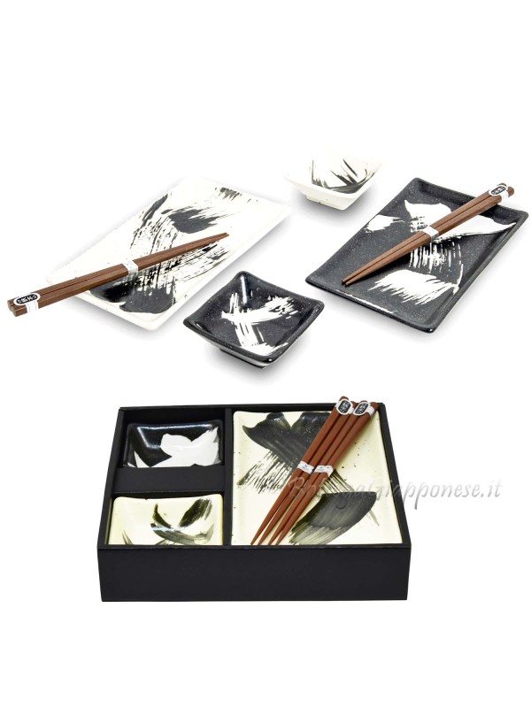 Sushi box set x2 plates bowls and chopsticks