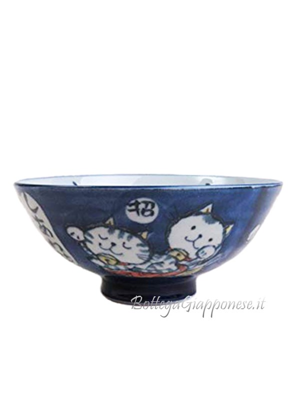 Bowl with lucky maneki neko design (12,2x6,5cm)