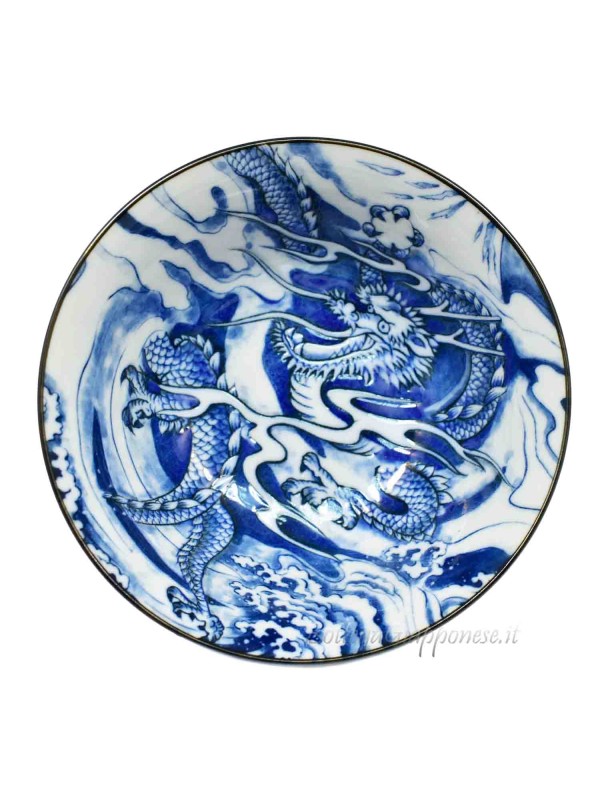 Bowl with dragon design (15x6,5cm) blue