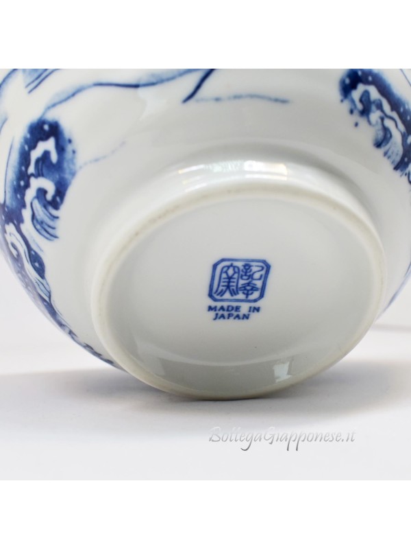 Bowl with dragon design (15x6,5cm) blue