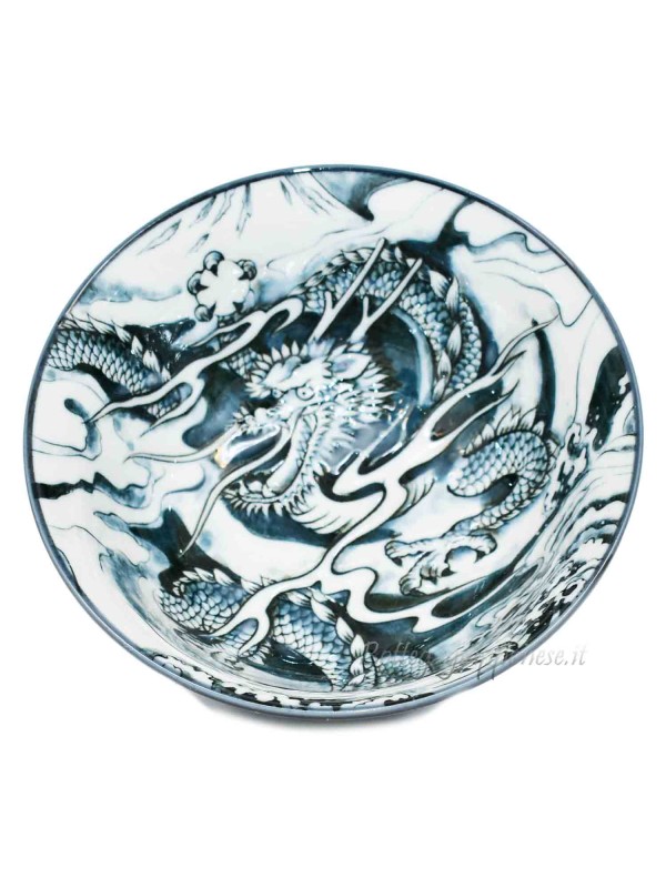 Bowl with dragon design (15x6,5cm) black