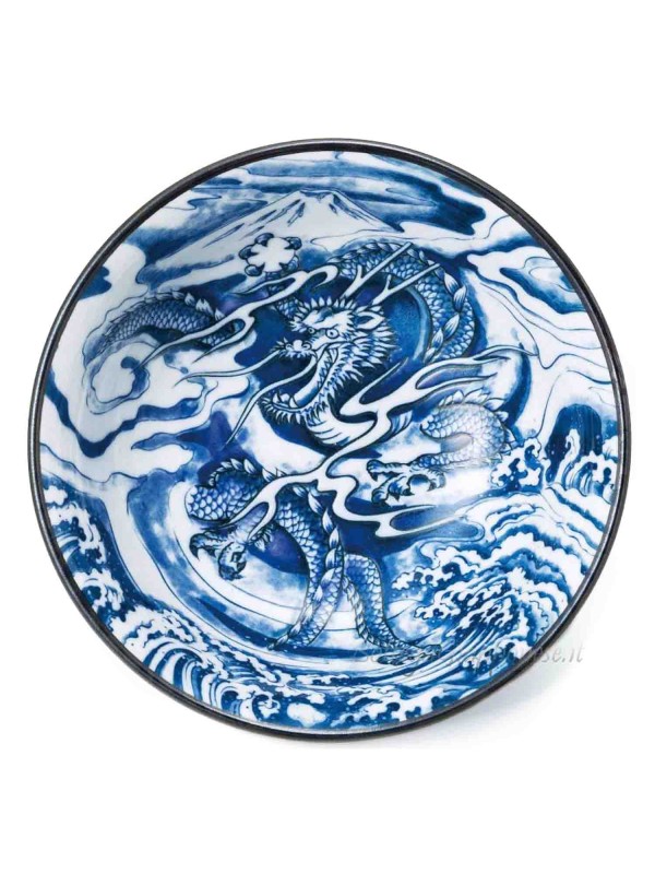 Bowl ramen noodle Indigo dragon