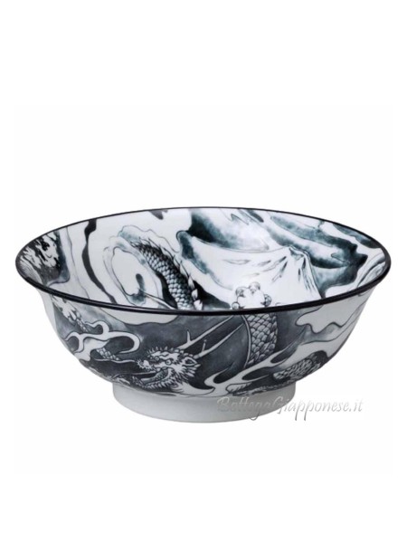 Bowl ramen noodle black dragon