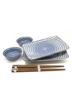 Sushi box set Kyoto x2 bowls plates and chopsticks