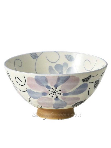 Bowl with Hasui flower design (14x6.5cm)