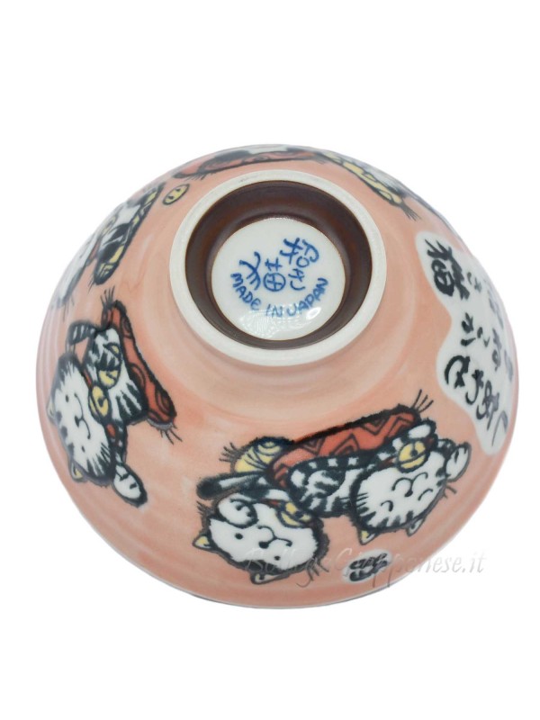 Bowl whit maneki neko pink design(11,5x6cm)