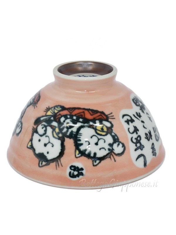 Bowl whit maneki neko pink design(11,5x6cm)