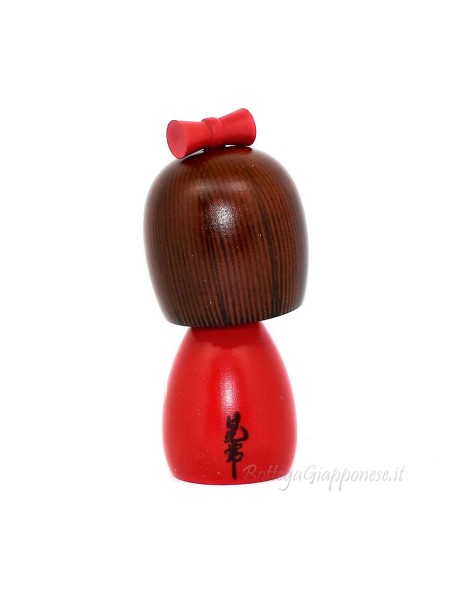 Kokeshi Ume komachi red kimono