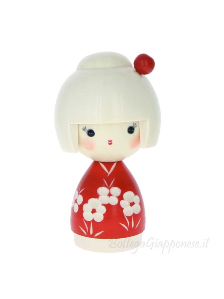 Kokeshi Osanpo red kimono