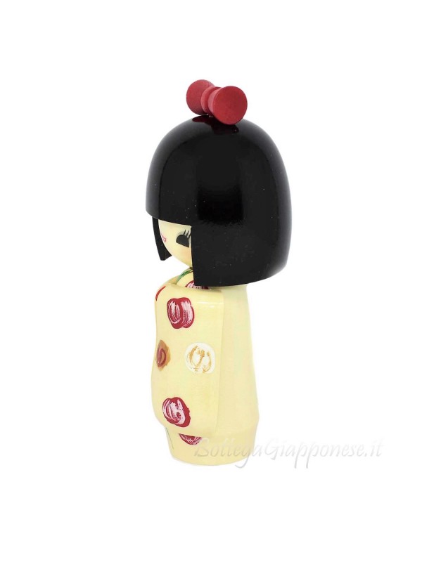 Kokeshi Otomesode doll with white furisode