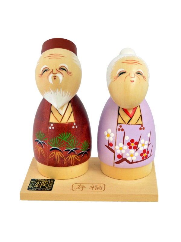 Kokeshi couple Jufuku long life and happiness