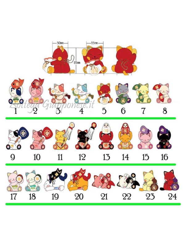 Maneki Neko chirimen fabric lucky charm