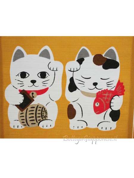 Noren short Japanese curtain motif 7 neko (y)