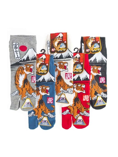 Tabi tiger and Fuji thong socks (tag.L)