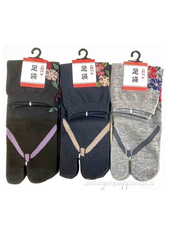 Tabi floral design flip-flop socks (tag.M)