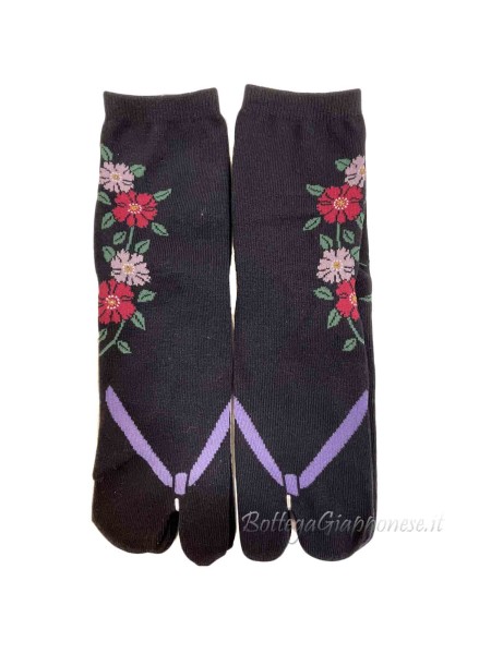 Tabi floral design flip-flop socks (tag.M)