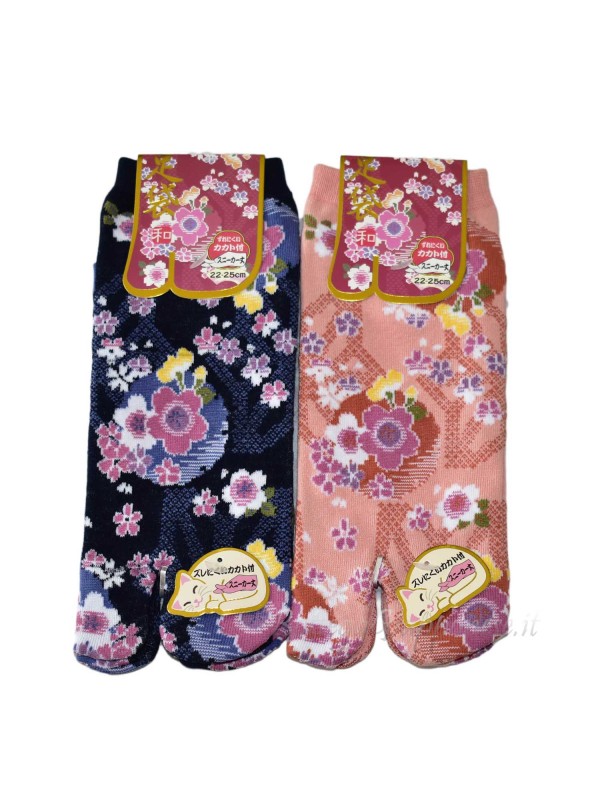 Tabi flip-flop socks with sakura flower design (tag.M) A