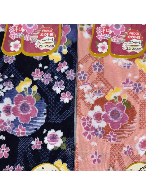 Tabi flip-flop socks with sakura flower design (tag.M) A