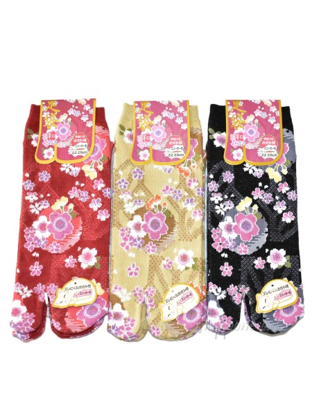 Tabi flip-flop socks with sakura flower design (tag. M) B