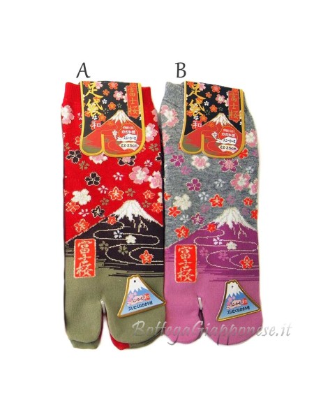 Tabi flip flop socks fuji sakura design (tag.M)