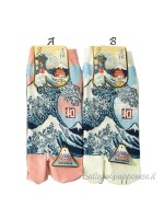 Tabi flip-flop socks with Wave and Fuji design (tag.L) A