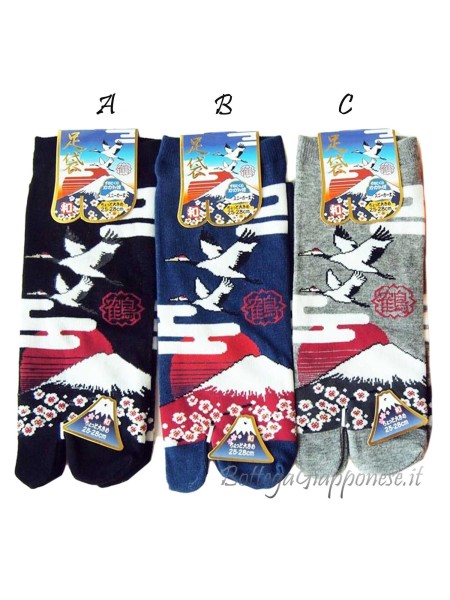 Tabi thong socks design crane and Fuji (tag.L) three colors